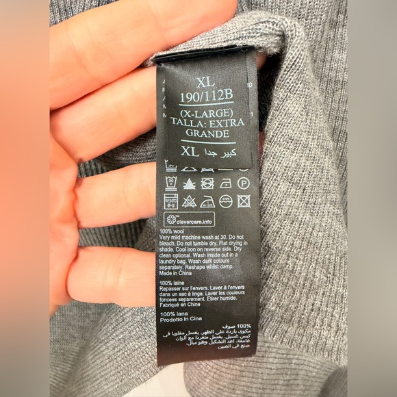 All Saints Mode Merino Wool Open Cardigan Grey Size Extra Large - Picture 6 of 7